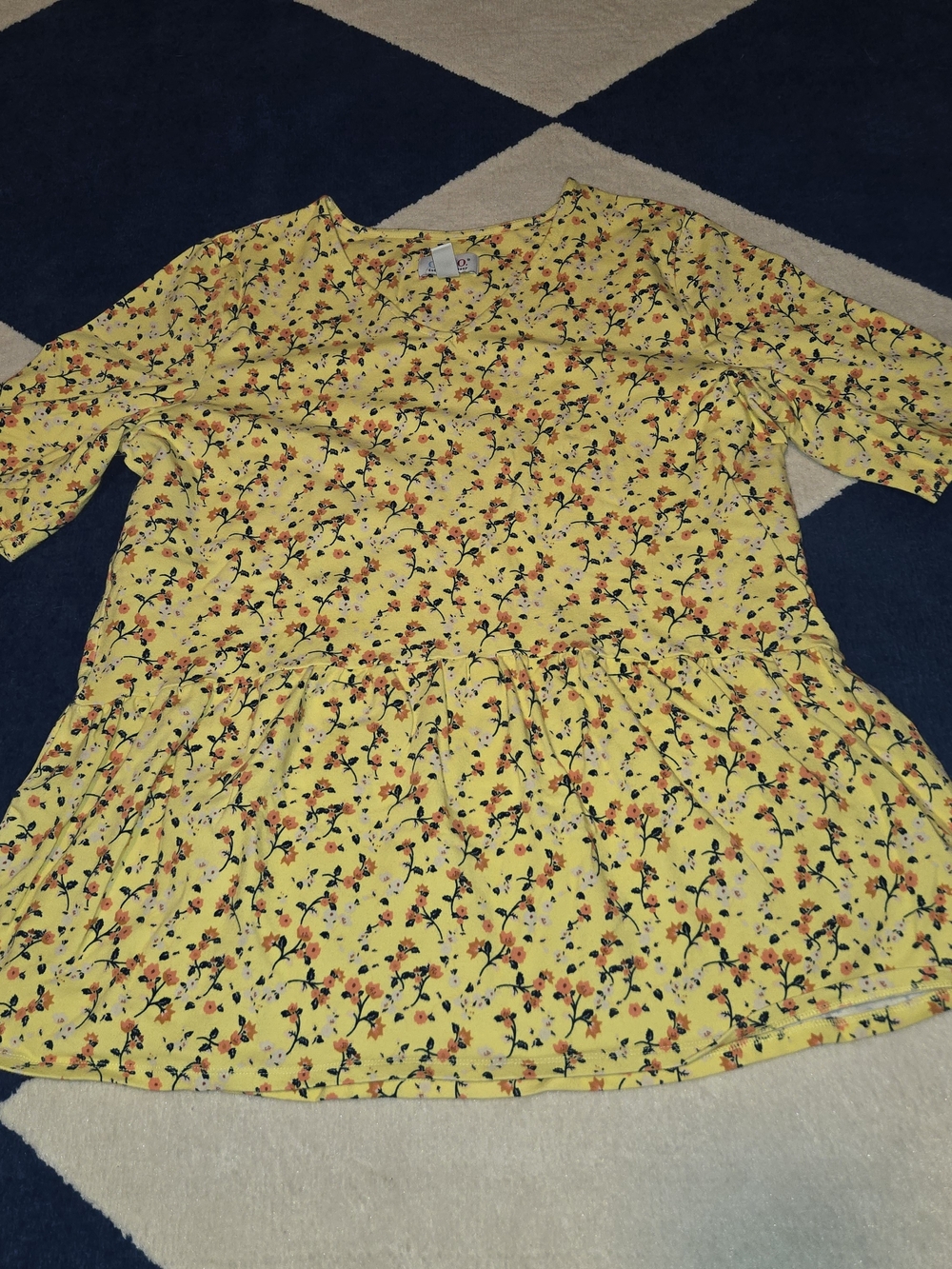 d&co. denim + company Floral Mini Dress in Yellow Size XL